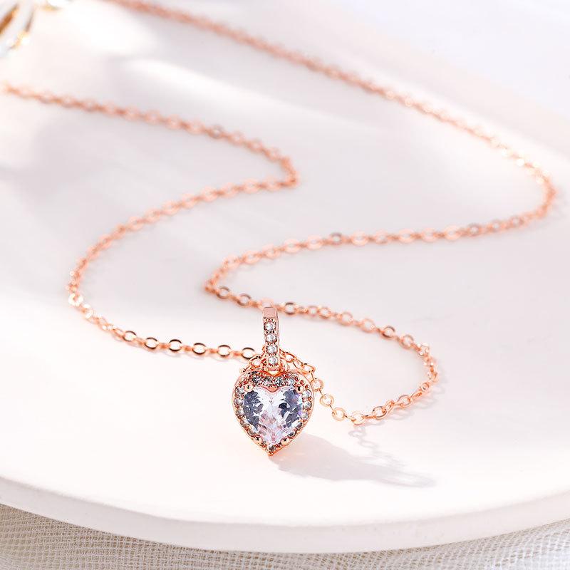 Colier de temperament la modă pentru femei, proiecție de nișă, design ins, simț al iubirii, pandantiv cu diamant, bijuterii