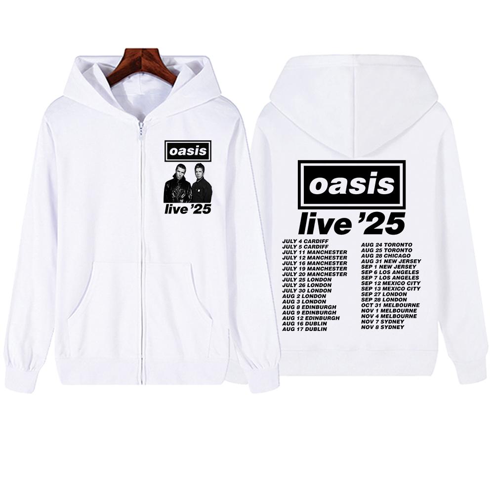 Oasis Live 25 Tour Zip-Up Hoodie für Fan-Hoodies Sweatshirt Unisex Y2k Zip-Hoodie Harajuku