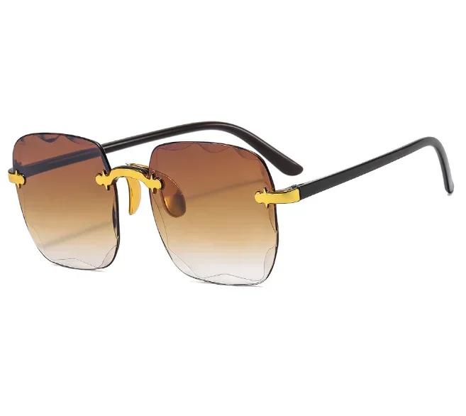 Vintage Frameless Sunglasses New Summer Sun Visors Square Sunglasses for Woman Lenses UV400 Women Sunglasses