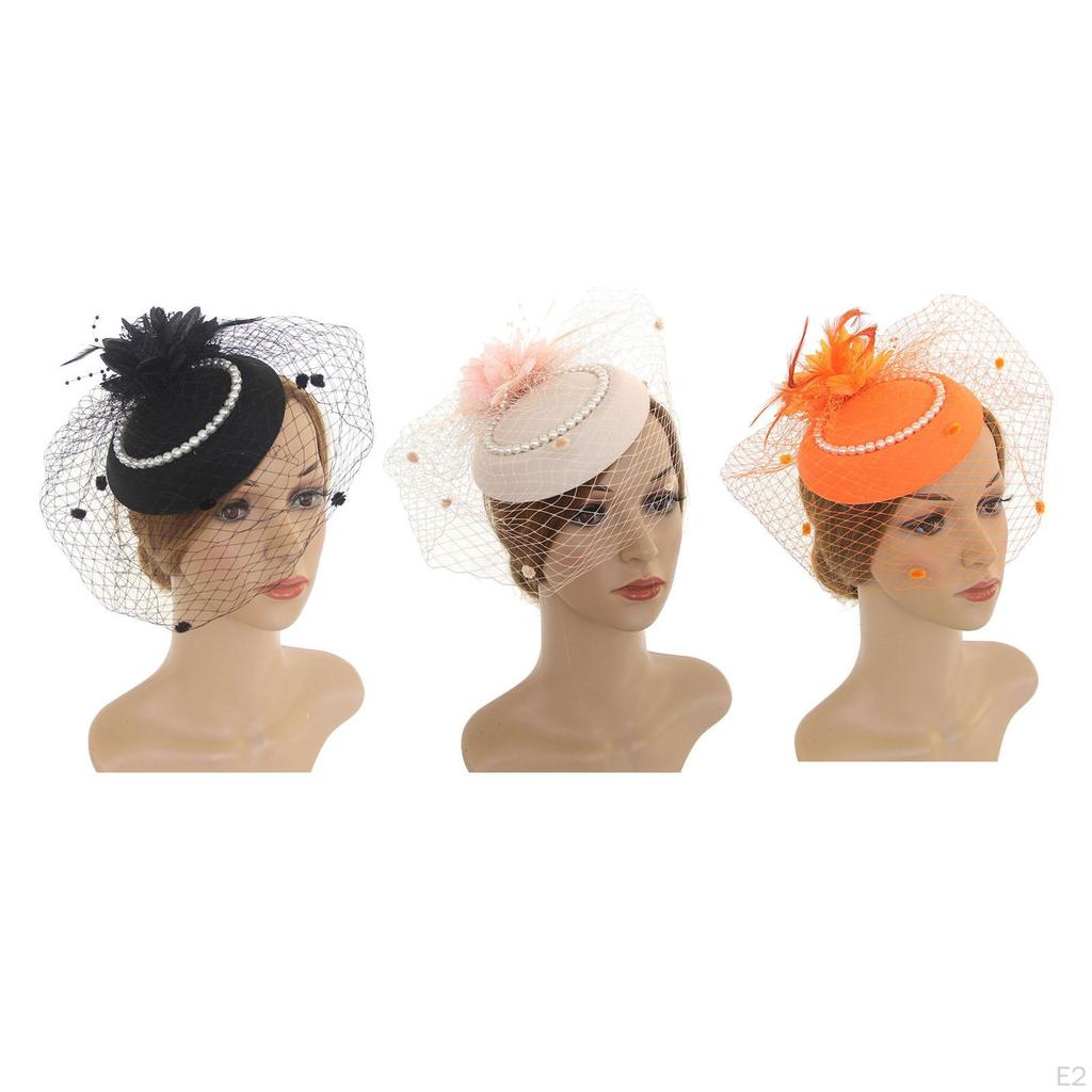 Fascinators Hat Yarn Bridal Headpiece for Church Banquet Halloween