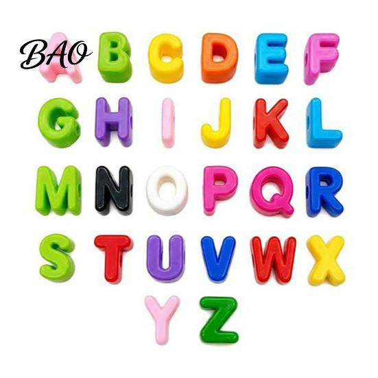 Decorative Beads for Team Building Activities 26Pcs A to Z Acrylic Alphabet Letter Beads, Chunky Large Educational Kids Spelling Colorful DIY