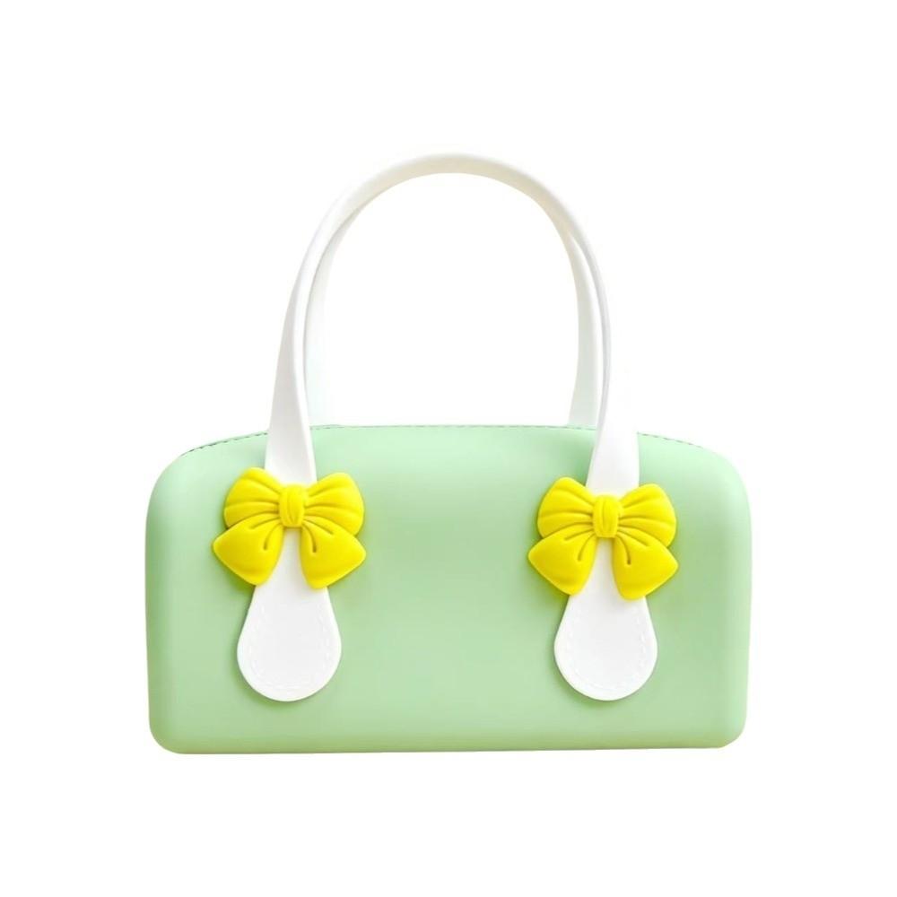 Durable Silicone Handbag Washable Toiletry Organizer Tote Underarm Purse Bow Mini Tote  Sweet Girls