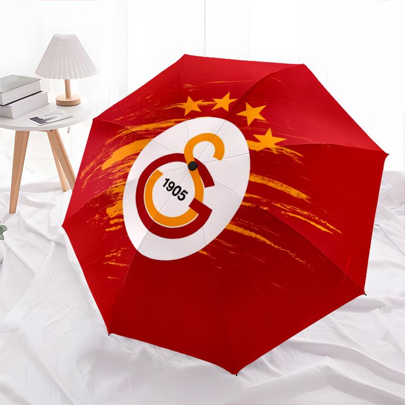 

Galatasaray SK pattern, automatic folding umbrella, portable and foldable design, 8 ribs, a Christmas or birthday gift.