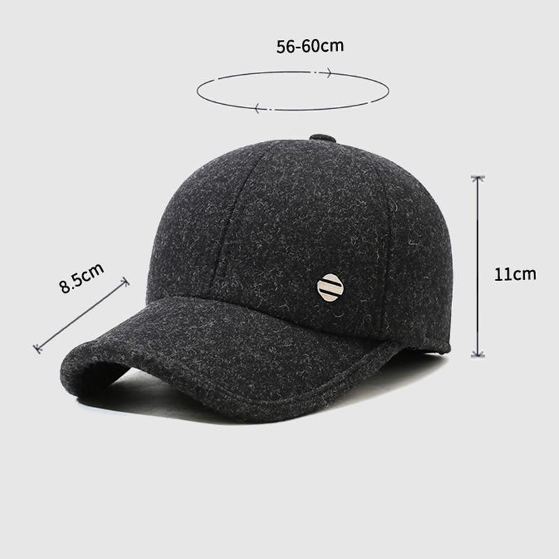 Middle-Aged Autumn Winter Hat Men's Velvet Thick Cap Outdoor Warm Cold-Proof Baseball Cap