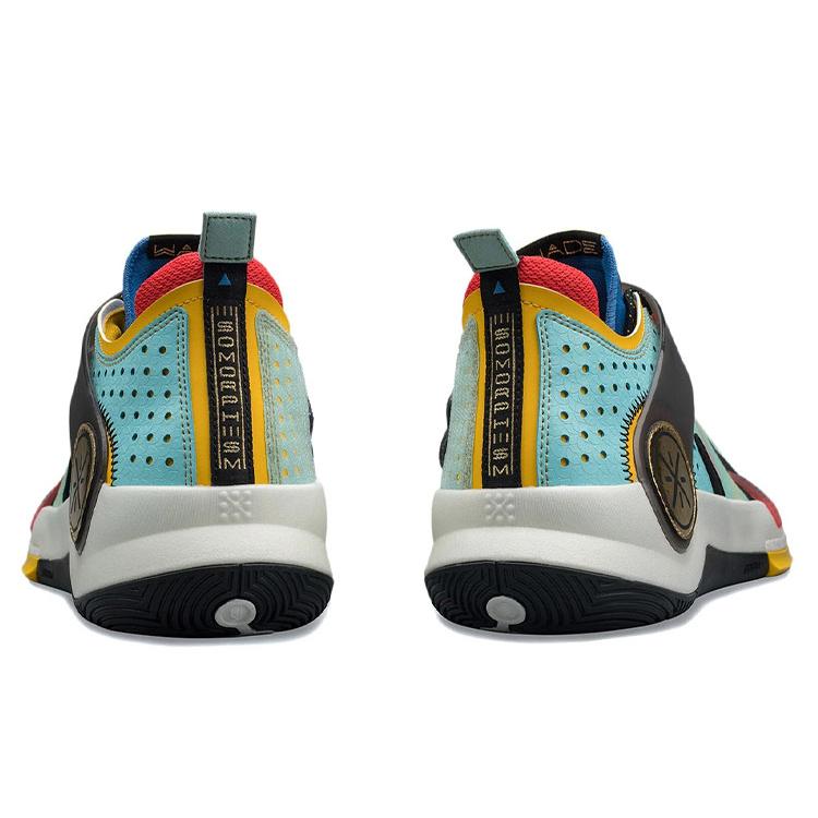 Li Ning Wade Fission 7 Comfortable Cushioning Slip Resistant Abrasion Resistant Mid Top Basketball Shoes Men's Blue ABPR025-5