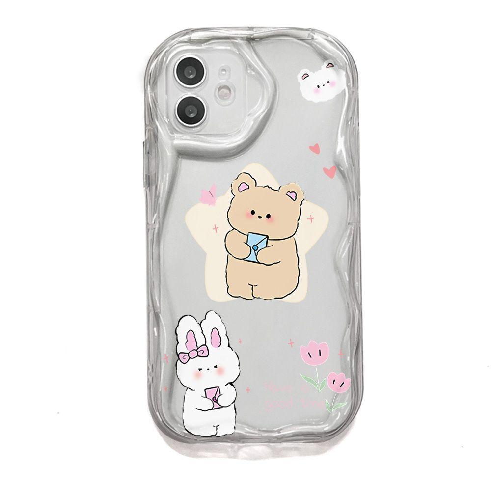 Cream pattern cute bear for iPhone17 mobile phone case Apple 16promax14/13 soft case 15 factory