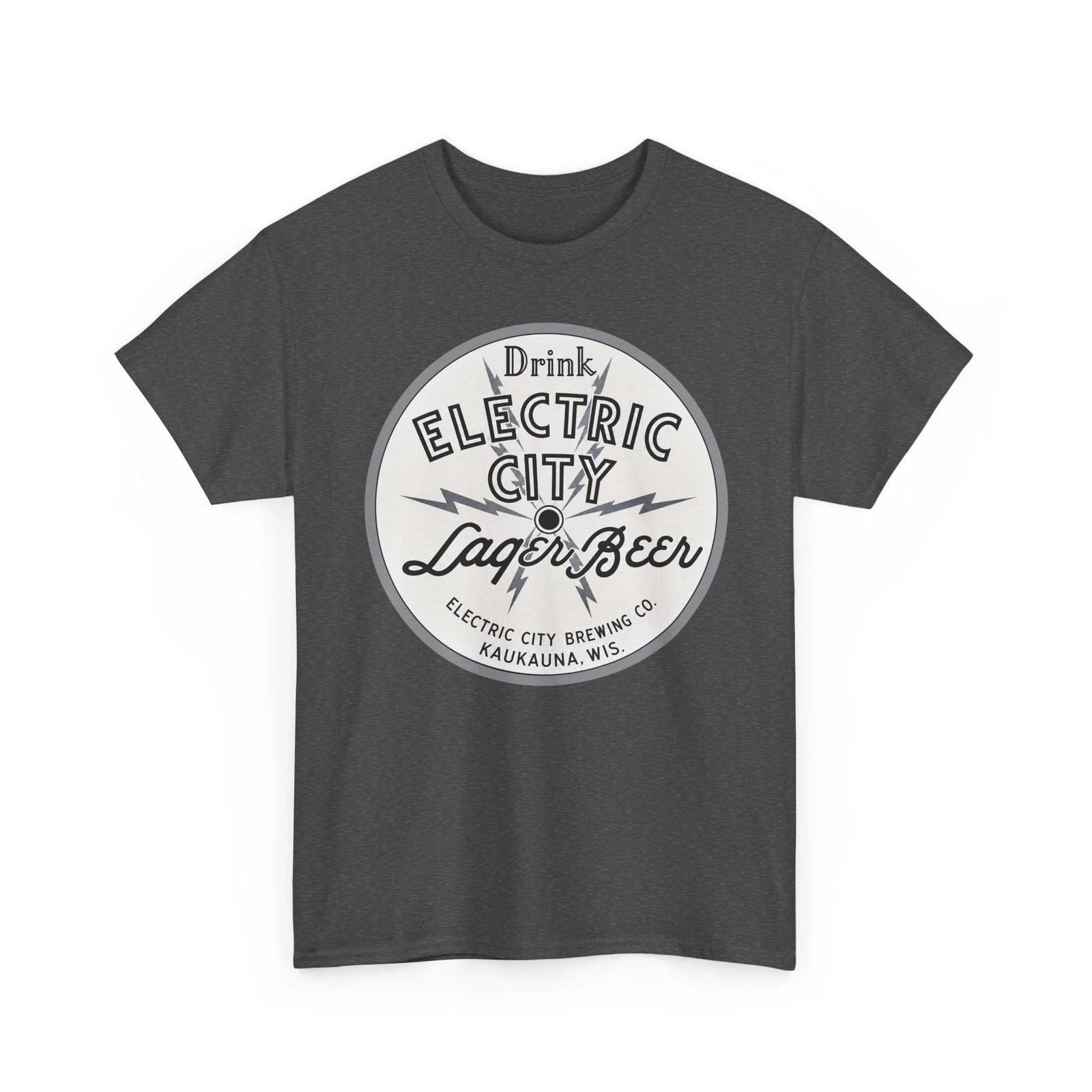 Drink Electric City Lager Beer Brewing Co. Kaukauna WI Retro Breweriana T-Sirt M
