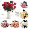 Elegant 10 Heads Silk Rose Artificial Flowers Bouquet For Wedding And Home Decor