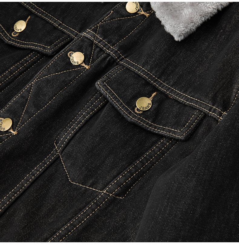 Men's Winter Fleece-Lined Denim Jacket - Trendy Korean Style, Loose Fit