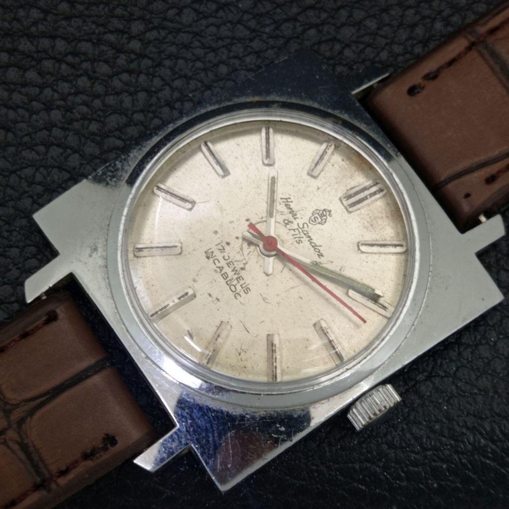 HENRI SANDOZ & FILS RUČNÍ NATAHOVÁNÍ VINTAGE ŠVÝCARSKÉ PÁNSKÉ HODINKY a704606-1