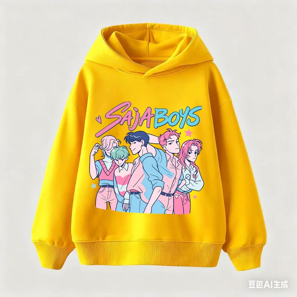 K-pop Demon Hunters Sweet Hoodie for Children Anime Cute Hooded Sweatshirt Boys Girls Spring Autumn Fashion Sports Hoodies Gifts