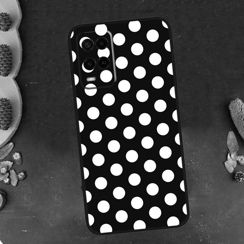 Black And White Polka Dot Case Cover For OPPO Reno 5 Lite A52 A72 A94 A74 A54 A15 A83 A1K A5 A9 A31 A53 2020 Fundas