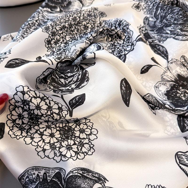 180X80Cm Large Silk Soft Scarf Women Stylish Print Long Shawl Handkerchief Autumn Winter Elegant Travel Wrap Foulard Echarpe Hot