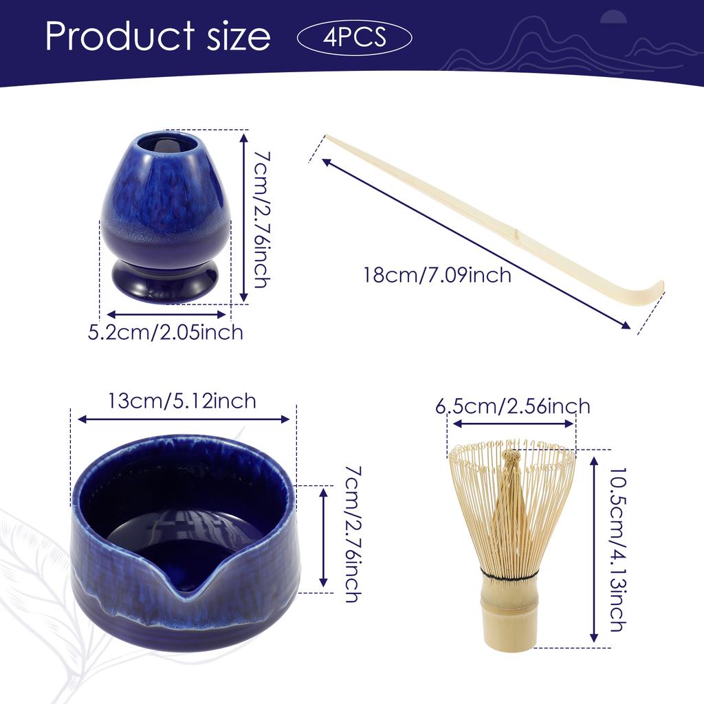 5Pcs Japanese Ceramic Matcha Gift Box Matcha Tea Set With Whisk Spoon And Bowl Sumptuous Grinder Brush Tea Tools High-end