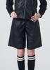 Blue Dot Faux Leather Bermuda Shorts_Bk