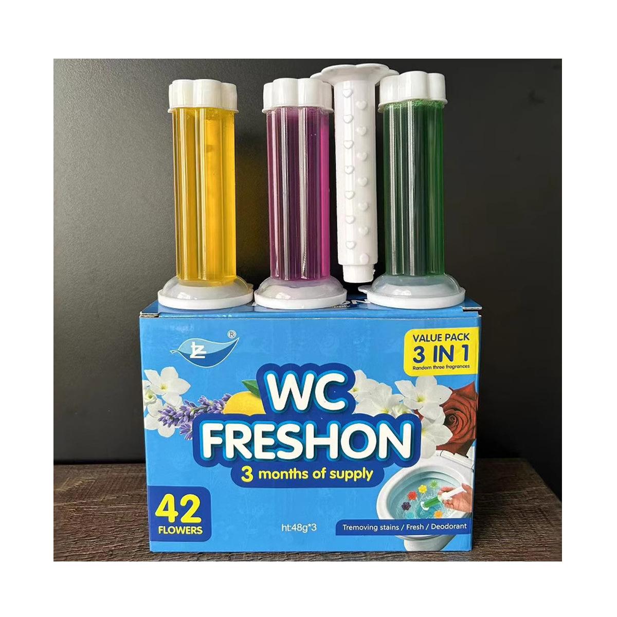Toilet Gel Stamp Deodorizer Magic Flower Toilet Bowl Cleaner Floral Scent Bathroom Freshener Adhesive Fresh Fragrance Gel Toilet Stickers 2boxes(3tubes/box)