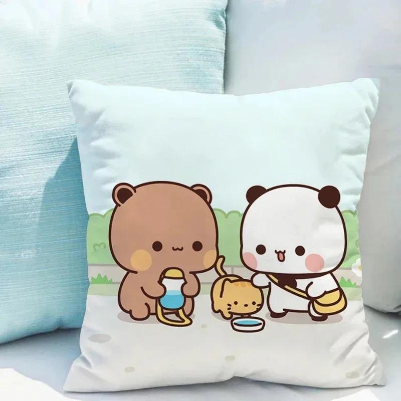 Bubu Dudu Pillowcase 45x45cm Cute Cartoon Bear Pillowcase Living Room Sofa Cushion Cover Bedroom Home Decoration Children's Gift