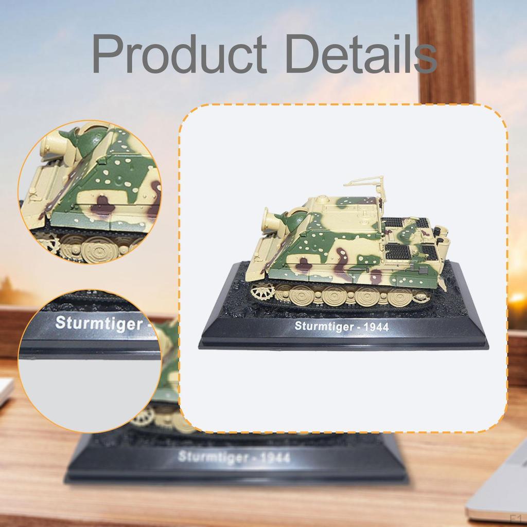 RC Tank Remote Control Model Toy 1/72 Collection Gift Sturdy Home Table Decor Accessory Metal