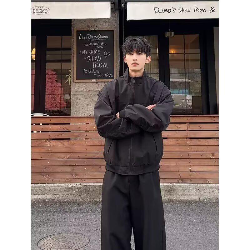 Men's American-Style Three-Proof Bomber Jacket - Thick Padded Autumn/Winter High-End Streetwear with Stand Collar