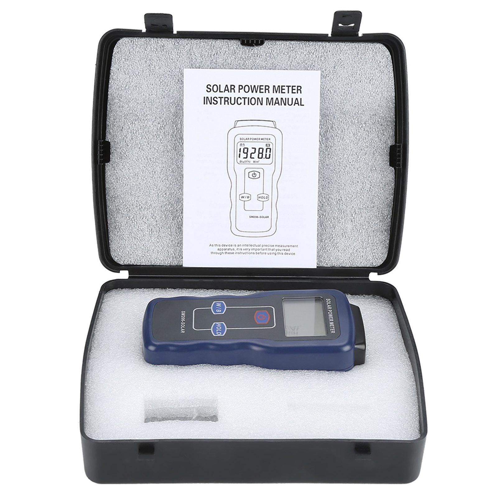 

SM206 Digital Solar Power Meter Sun Light Radiation Measuring Testing Instrument Solar Radiation Meter різнокольоровий