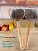 Wooden Handle Stainless Steel Slotted Spoon Mesh Strainer Colander for Noodles and Draining