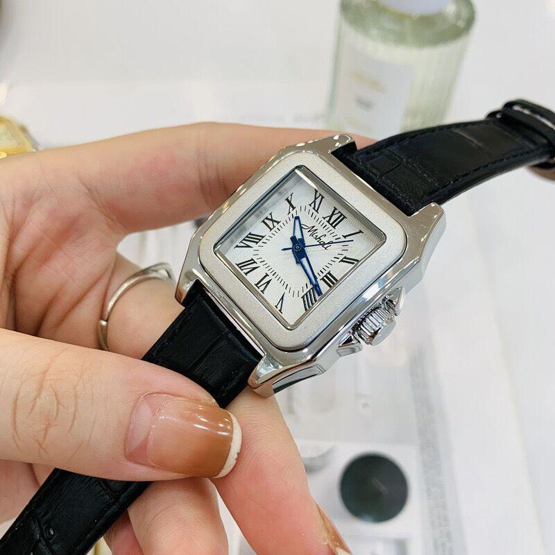 Orologio da Donna Oro Acciaio Massiccio Cinturino Quadrato Romano Impermeabile Orologio al Quarzo di Fascia Alta