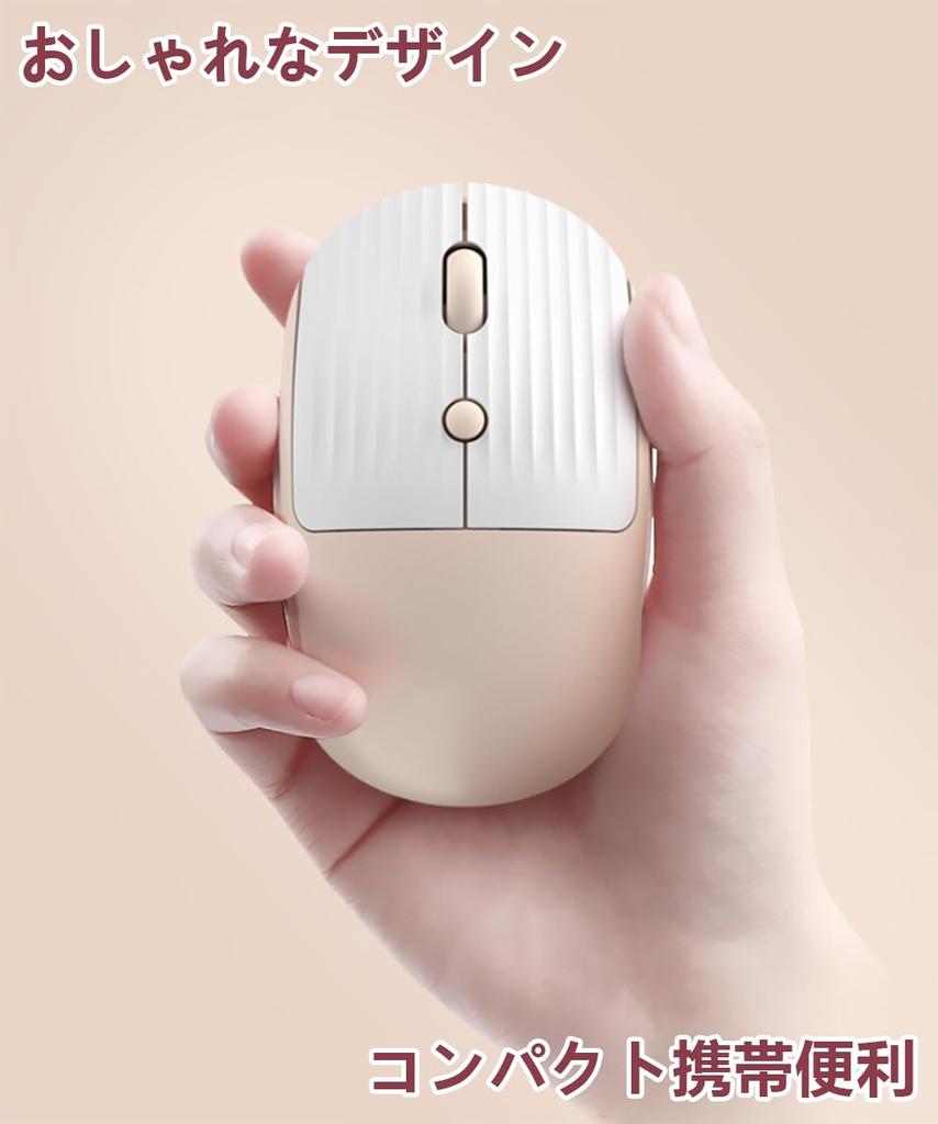 Wireless Mouse, 2.4GHz USB Connection, Quiet, Type-C Rechargeable, 60-Day Use, Cute, Compact, Lightweight, Portable, for PCs, Computers, Compatible