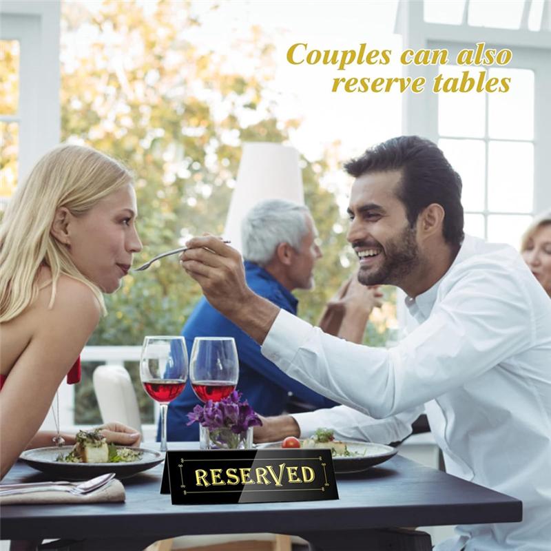 A74E-For Wedding For Restaurant, Office, Meeting Chairs 20PCS Acrylic Reserved Table Tent Signs, Reservation Seat Signs