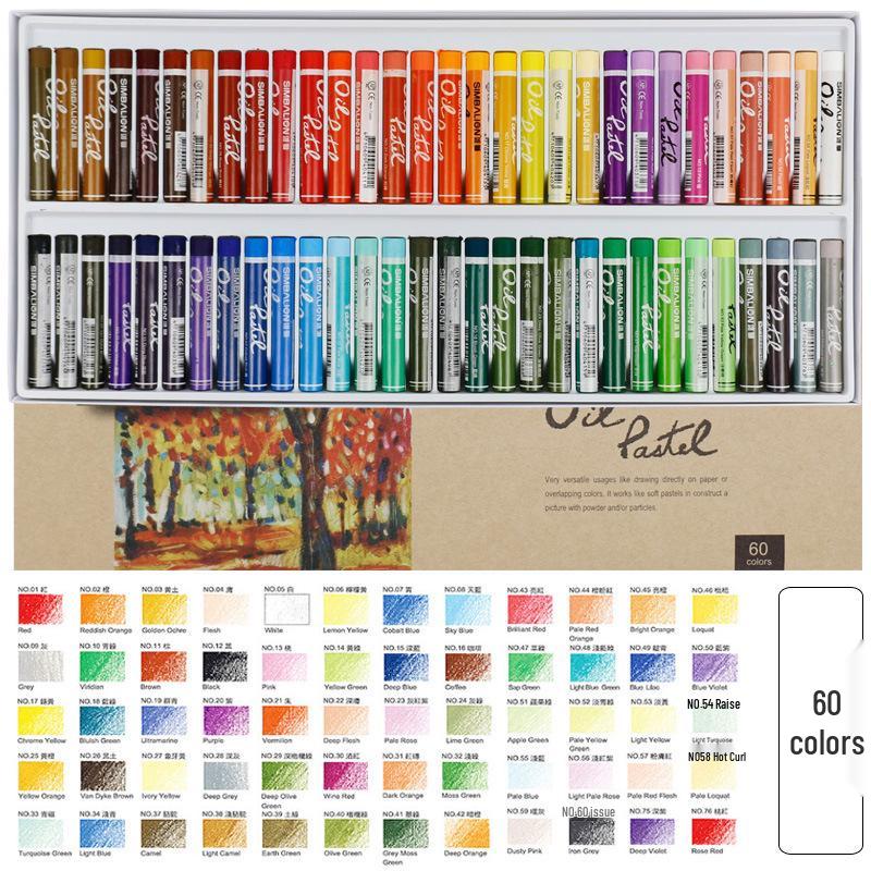 Taiwan Lion Oil-Based Pastels: 24/36/48/60 Heavy Colors for Art Painting.