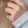warmrecord Silver925 matte Slash Pinky Ring_R040