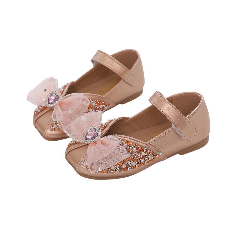 Mädchen 2022 Aisha Crystal Leder Prinzessin Schuhe - Weiche Sohle für Frühling & Herbst