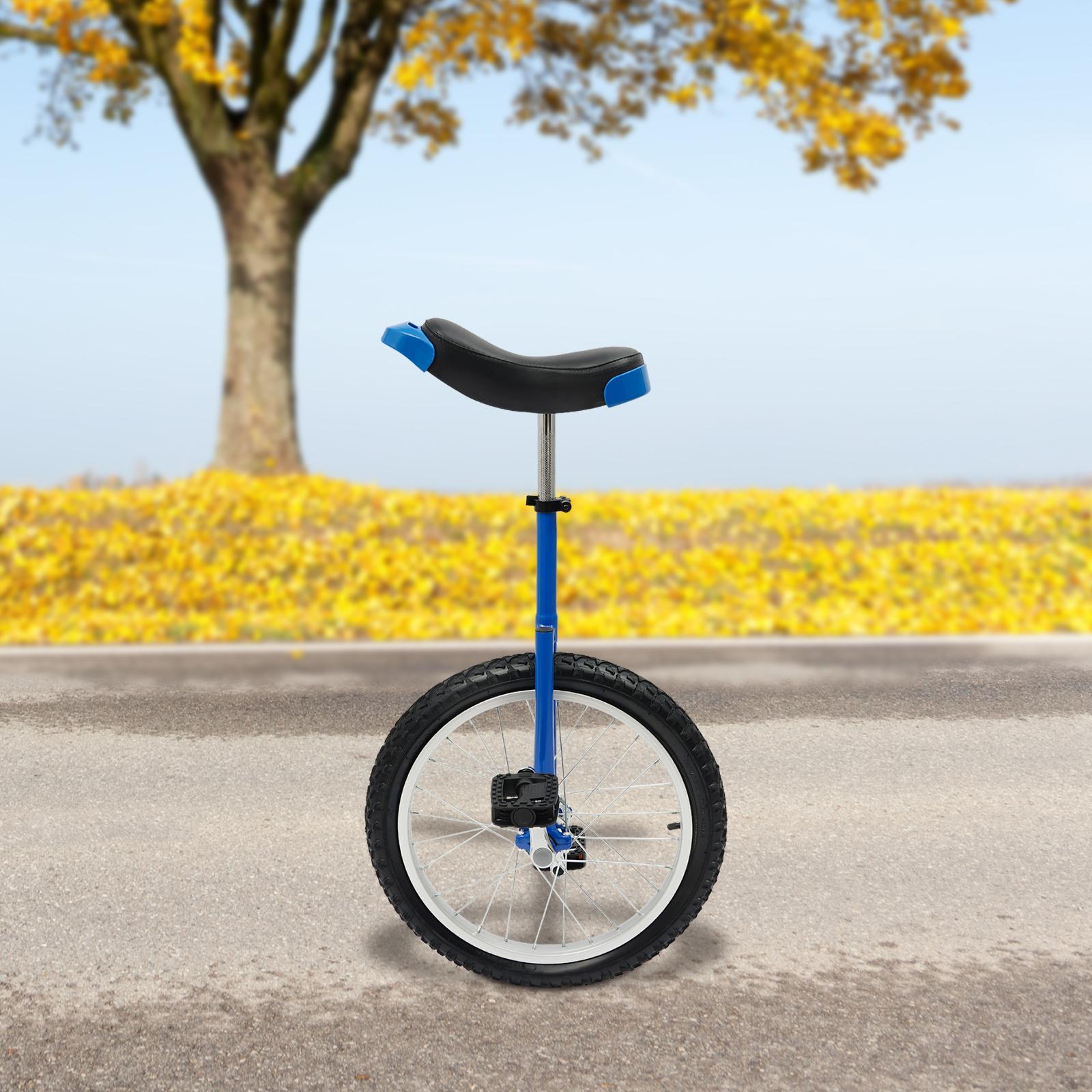 

18-дюймовый марганцевый стальной одноколесный велосипед, желтый/зеленый/оранжевый/черный/синий, регулируемый тренировочный уницикл для студентов, офисных работников синий