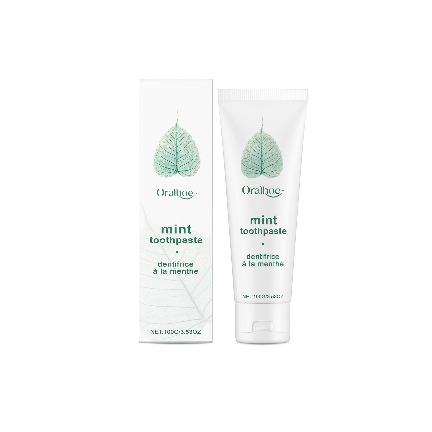 

Отбеливающая мятная зубная паста Уменьшает пятна Мягкая мятная Отбеливает зубы Освежает дыхание Защищает эмаль Уход за полостью рта 100г 100g