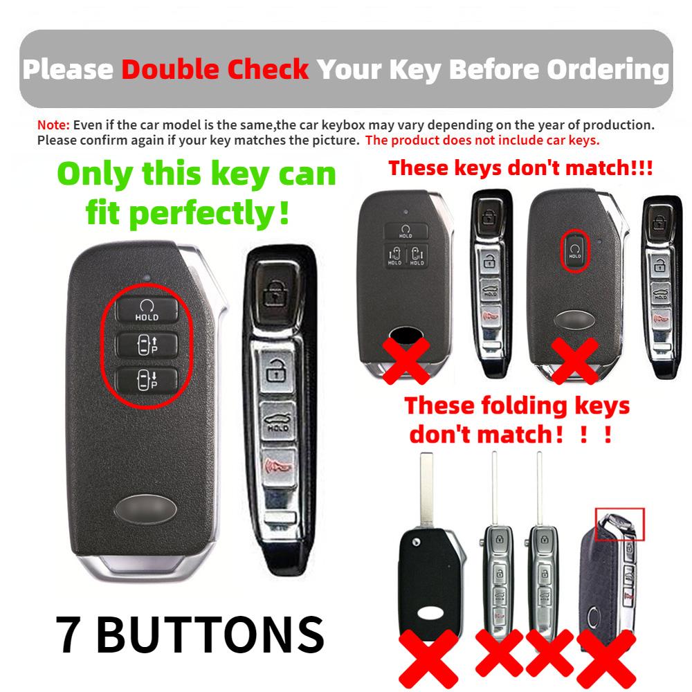 7 Buttons TPU Car Key Case Cover for Kia 2022 Sportage 2023 Niro Hybrid 2021 Sorento 2021 2022 MQ4 2022 EV6 GT-Line K8 V6