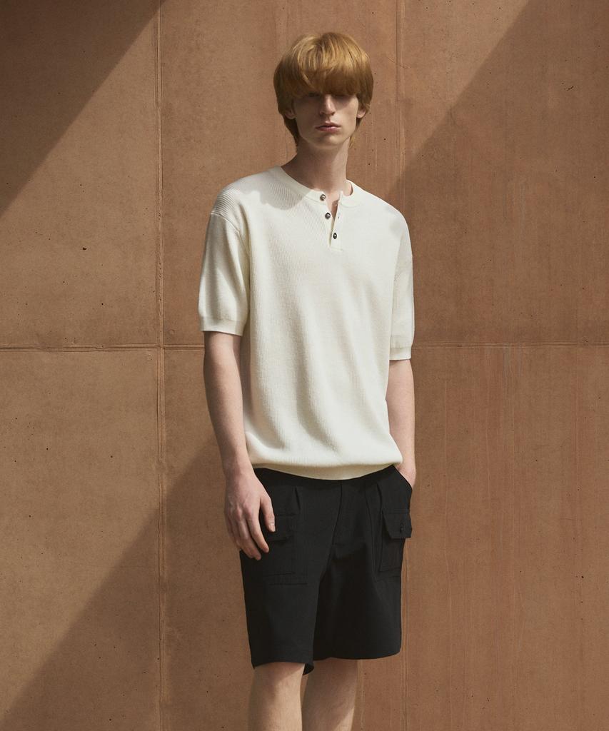 Wednesday Oasis Cool Washable Henley Neck Half Knit_6 Colors