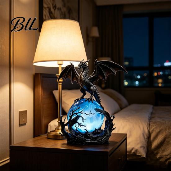 Studierzimmer Drachenlicht USB-betrieben LED-Licht, Dekoration im Gothic-Stil, Leuchtende Skulptur für Vitrine Nachttisch Schreibtisch für Feiertage