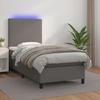 VidaXL Slat Bed Base with Mattress and LEDs, Upholstered Bed, Single Bed, Adult Bed for Interior Bedroom, 3135811
