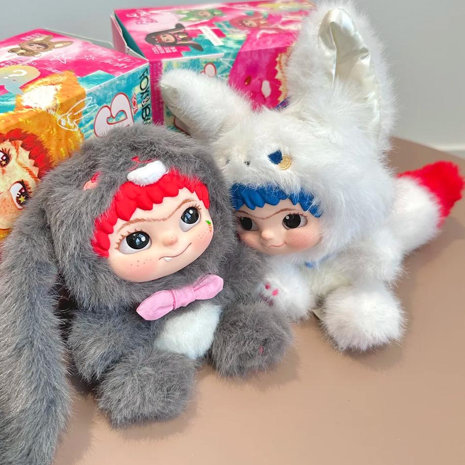 Wakuku FoxandBunny Trickor Treat Blind Box Cute Action Figure Mystery Box Fox Bunny Anime Doll Keychain Kid Suprise Christmas High Quality Toys