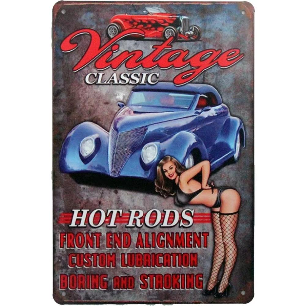 Retro Tin Art in European and American Industrial Style with Human Figures - Creative Wall Decor Paintings Ideal for Bars,