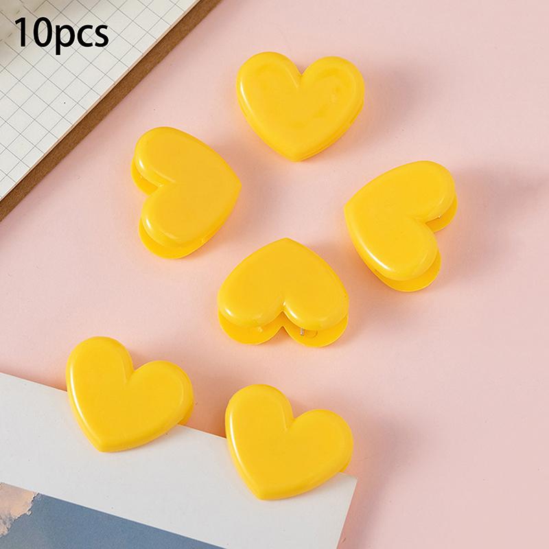 10Pcs Heart Shape Bulldog Grip Clips Food Bag Sealing Clamp Paper File Ticket Binder Photo Organizer Kitchen Office School