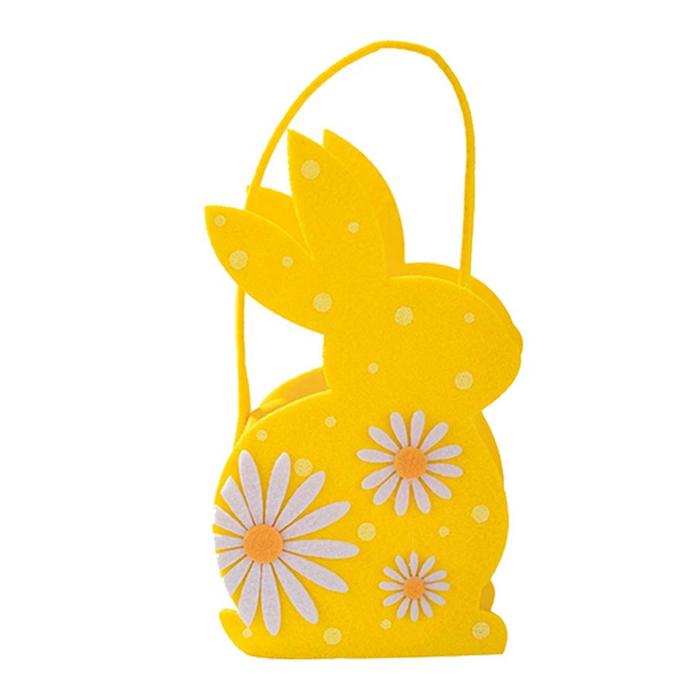 

Пасхальная корзинка из фетра с кроликом Очаровательный дизайн для детских угощений и подарков yellow