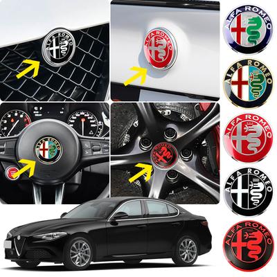 Car Hood Front Rear Trunk Steering Wheel Hub Sticker Emblem Badge For 159 147 Giulietta Stelvio MITO 156 Giulia 166