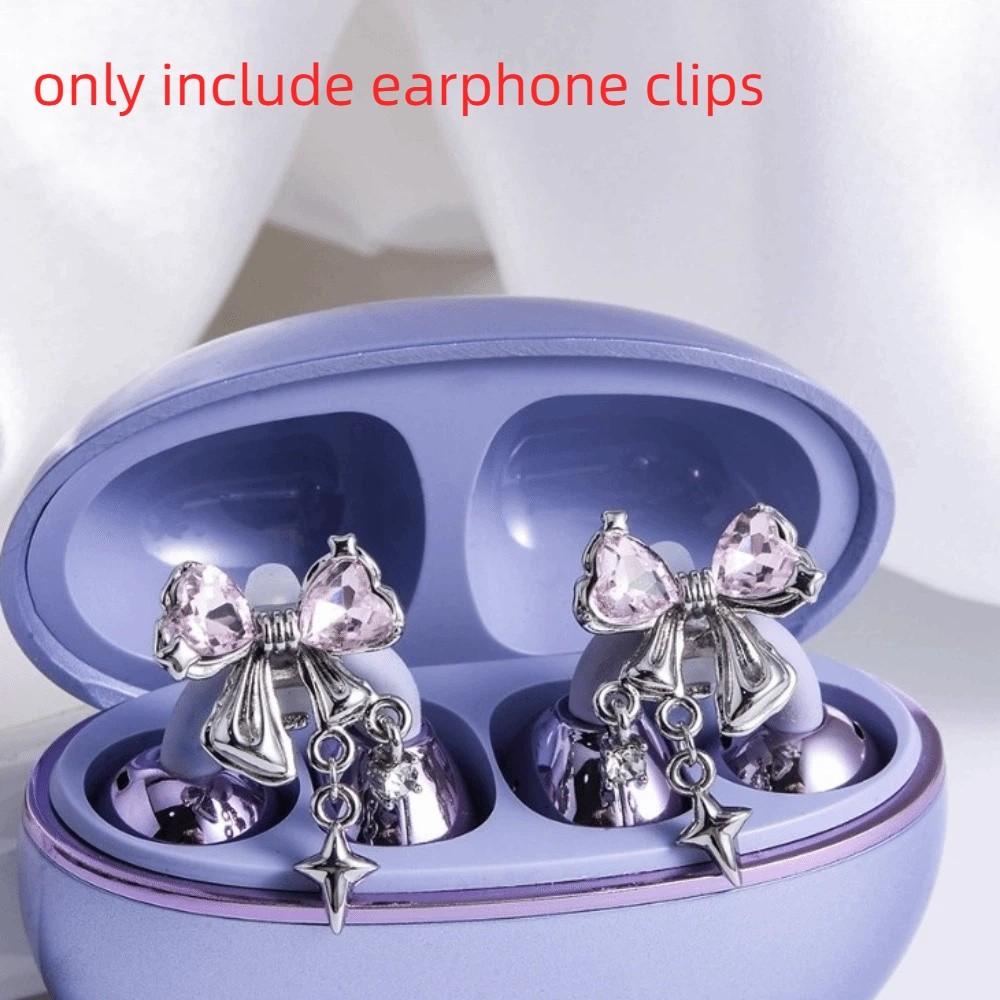 

Artificial Crystals Elegant Headphone Accessories Removable Butterfly Earphone Decorations Gift Style A