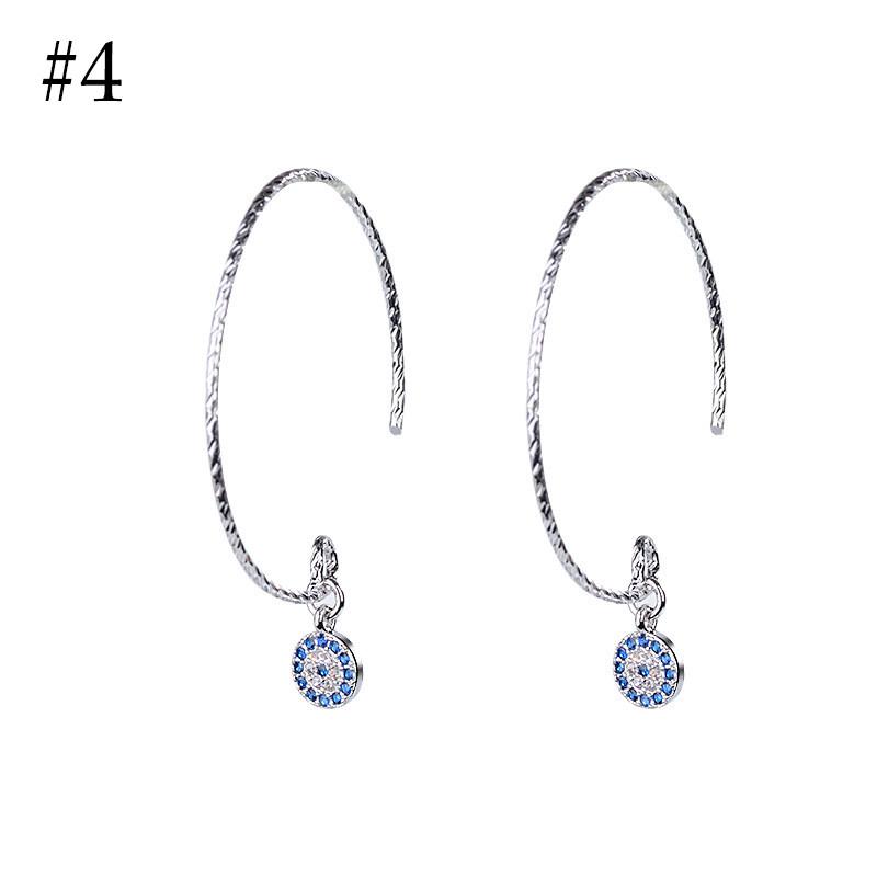 

4 стиля синие кристаллы глаз дьявола длинная секционная цепочка геометрические серьги-кольца