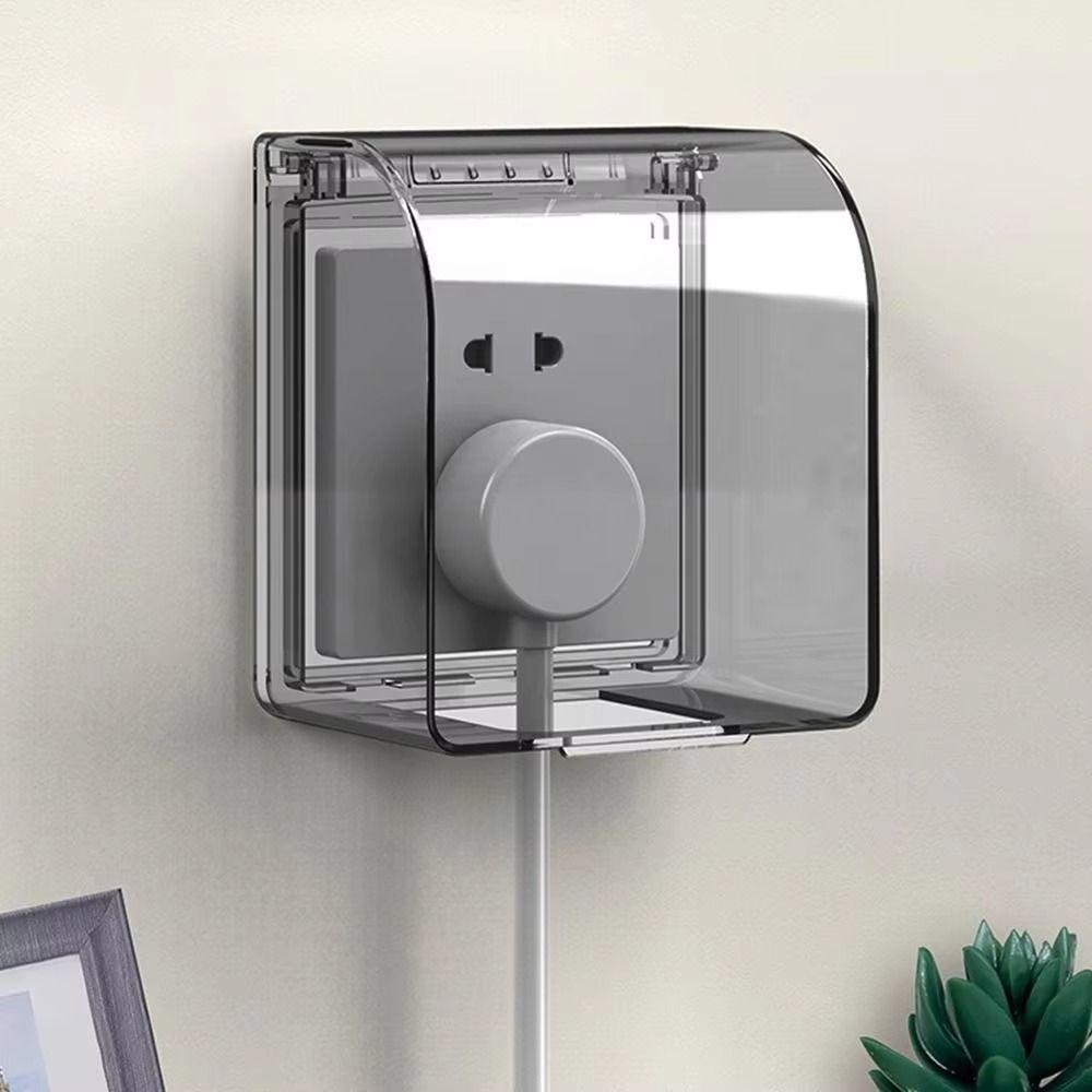Self-Adhesive 86 Type Wall Socket Waterproof Box Prevent Electric Shock Plastic Switch Button Protection Cover Thickening Safe
