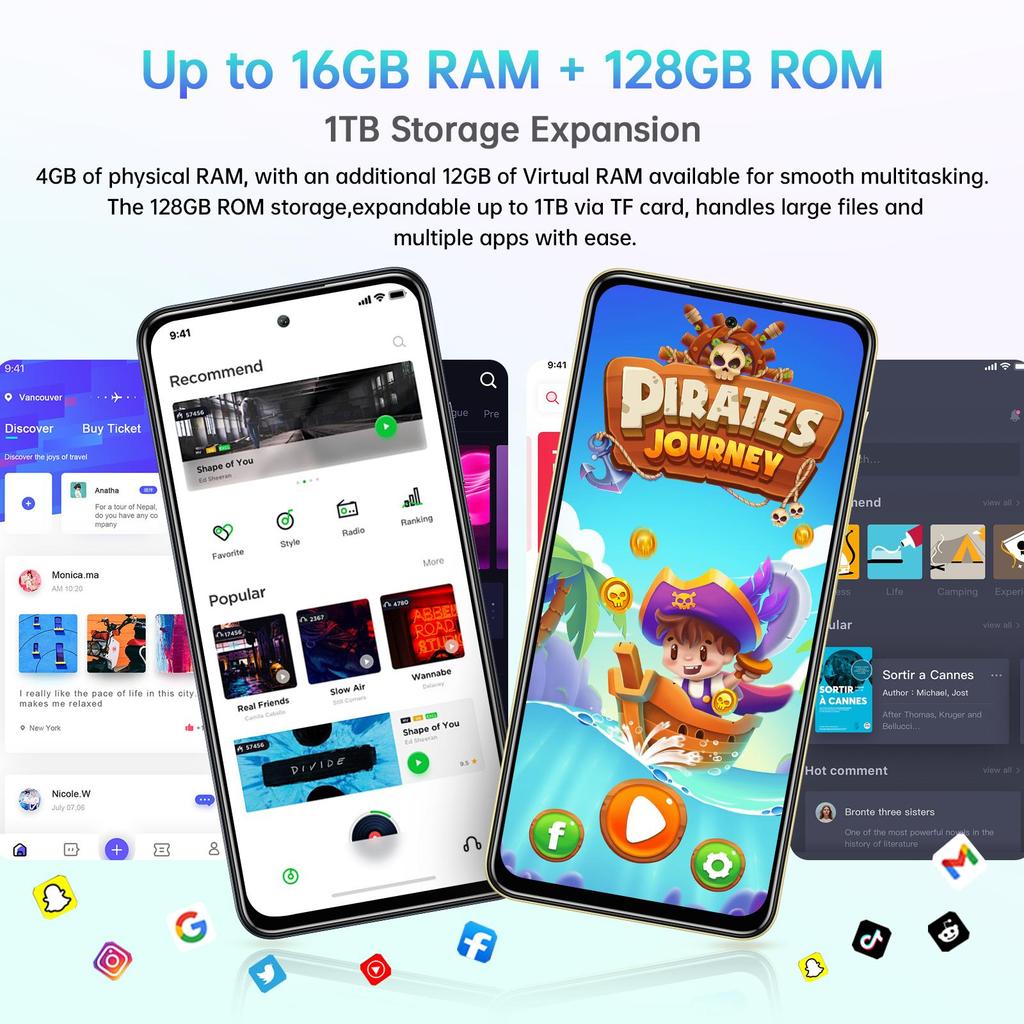 Smartphone OUKITEL C65 Android 15, Display 6.7" HD+ 90Hz, 16GB+128GB/1TB, Fotocamera 50MP, 5150mAh