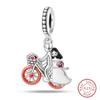 925 Silver Motorcycle Sports Car Bicycle Charms Pendents Fit Qikaola Original Bracelets Fine DIY Birthday Jewelry Gifts