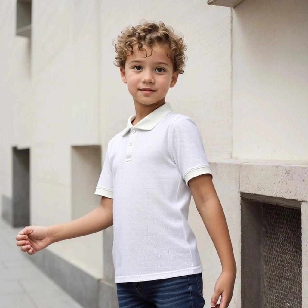 Boys Girls Plain Short Sleeve Polo T Shirt Summer Fashion Collar Top Elementary School Uniform Comfortable Cotton