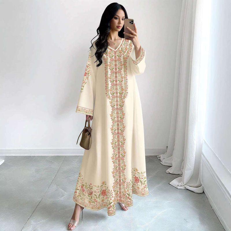 Printed Muslin Fashion Casual Loose Dress