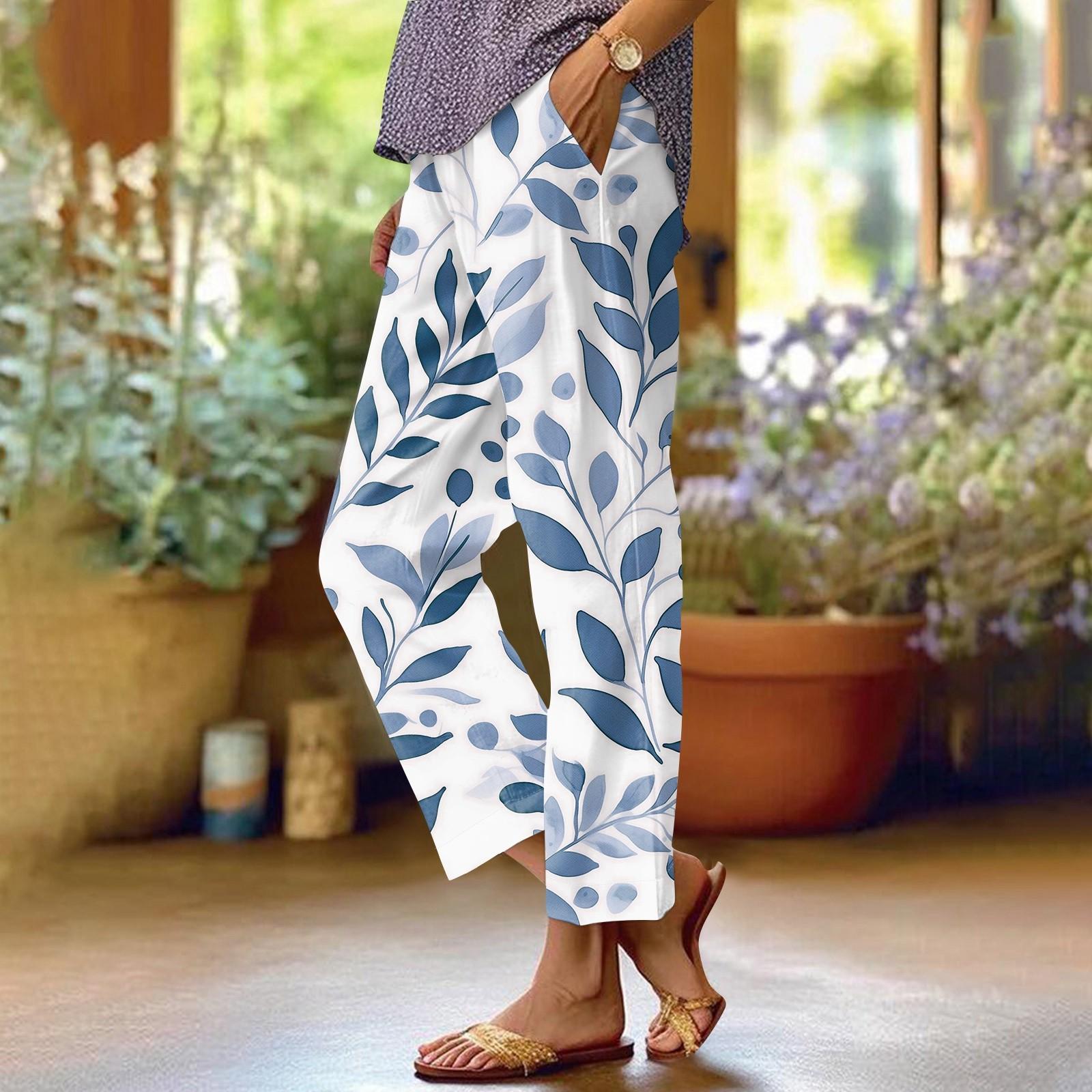 

Жіночі повсякденні штани. Модні штани з кишенями та еластичним поясом L